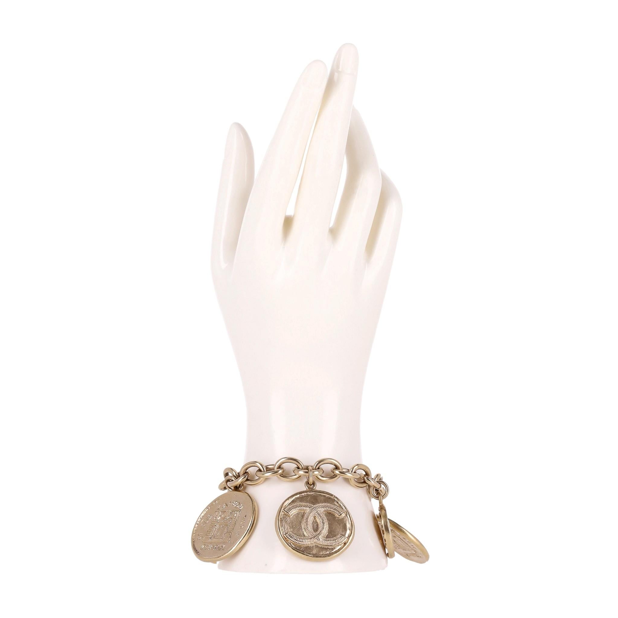 Women's Chanel Vintage 'CC' Logo Coin Bracelet For Sale