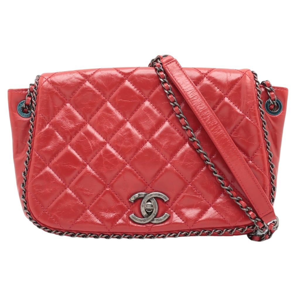 Chanel Vintage CC Logo Matelasse Calf Chain Around Shoulder Bag Rojo * PREORDER *