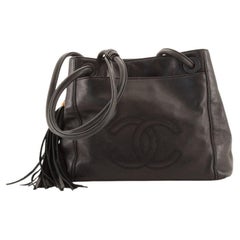 Chanel Vintage CC Logo Tote Leather Small