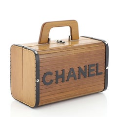Chanel Vintage CC Logo Trunk Case Wood