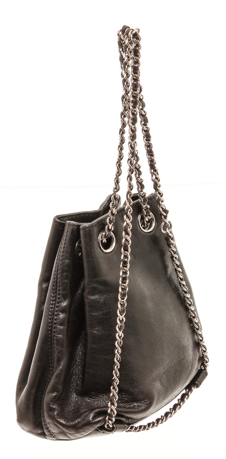 Black Chanel Vintage CC Mini Drawstring Backpack 
