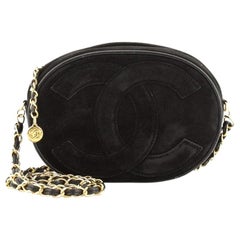  Chanel Vintage CC Oval Chain Bag Suede Mini