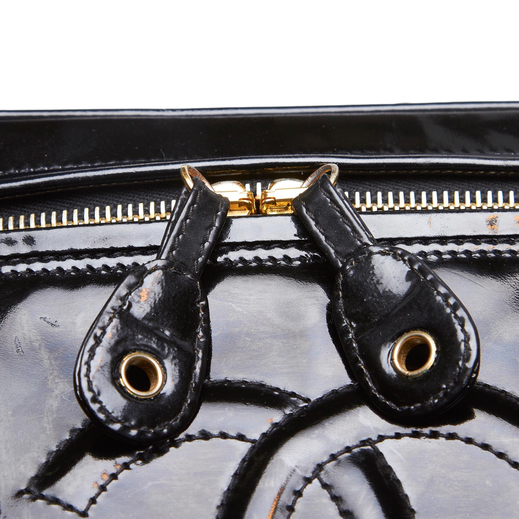 Chanel Vintage CC Patent Leather 2 Way Vanity Bag 3