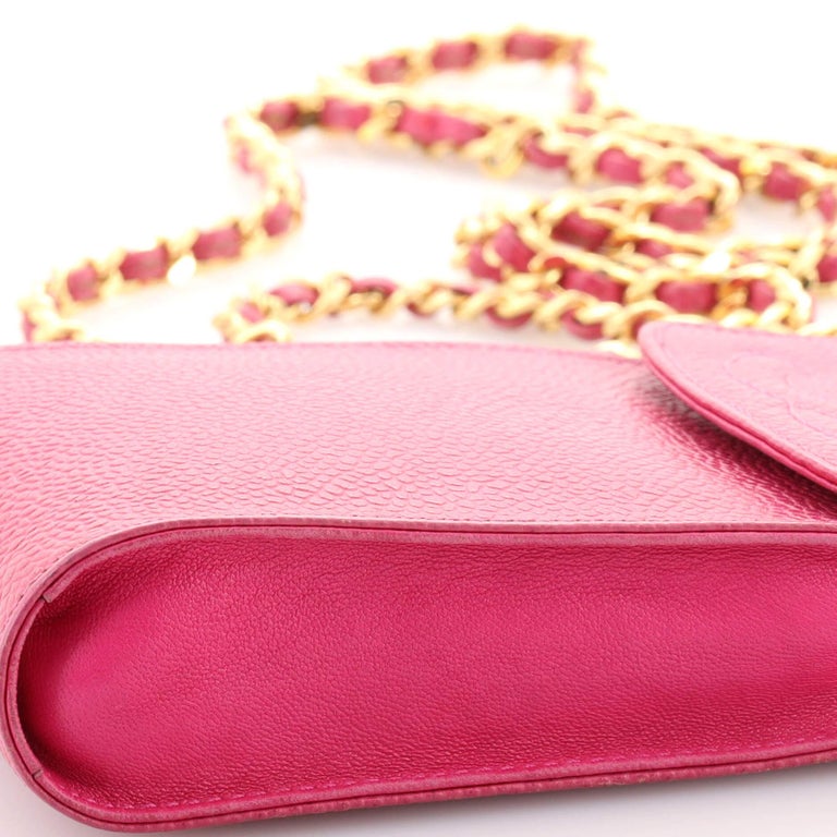 Chanel Vintage CC Phone Holder Crossbody Bag Caviar Exterior Material