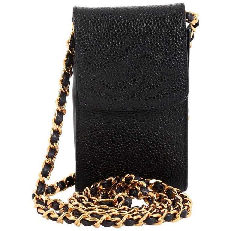 Chanel Black Quilted Leather CC O-Mini Phone Holder Clutch at 1stDibs   chanel mini phone holder, chanel phone bag, chanel phone holder clutch