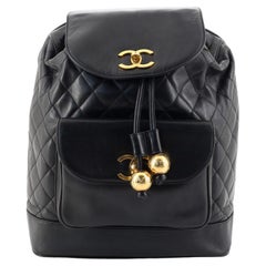 Sac à dos Chanel Vintage CC en cuir d
agneau matelassé de taille moyenne