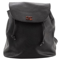 Chanel Vintage CC Resin Flap Backpack Leather Medium