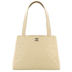 Chanel Vintage CC Shoulder Bag Quilted Caviar Medium