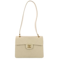 Chanel Vintage CC Square Flap Shoulder Bag Quilted Caviar Small