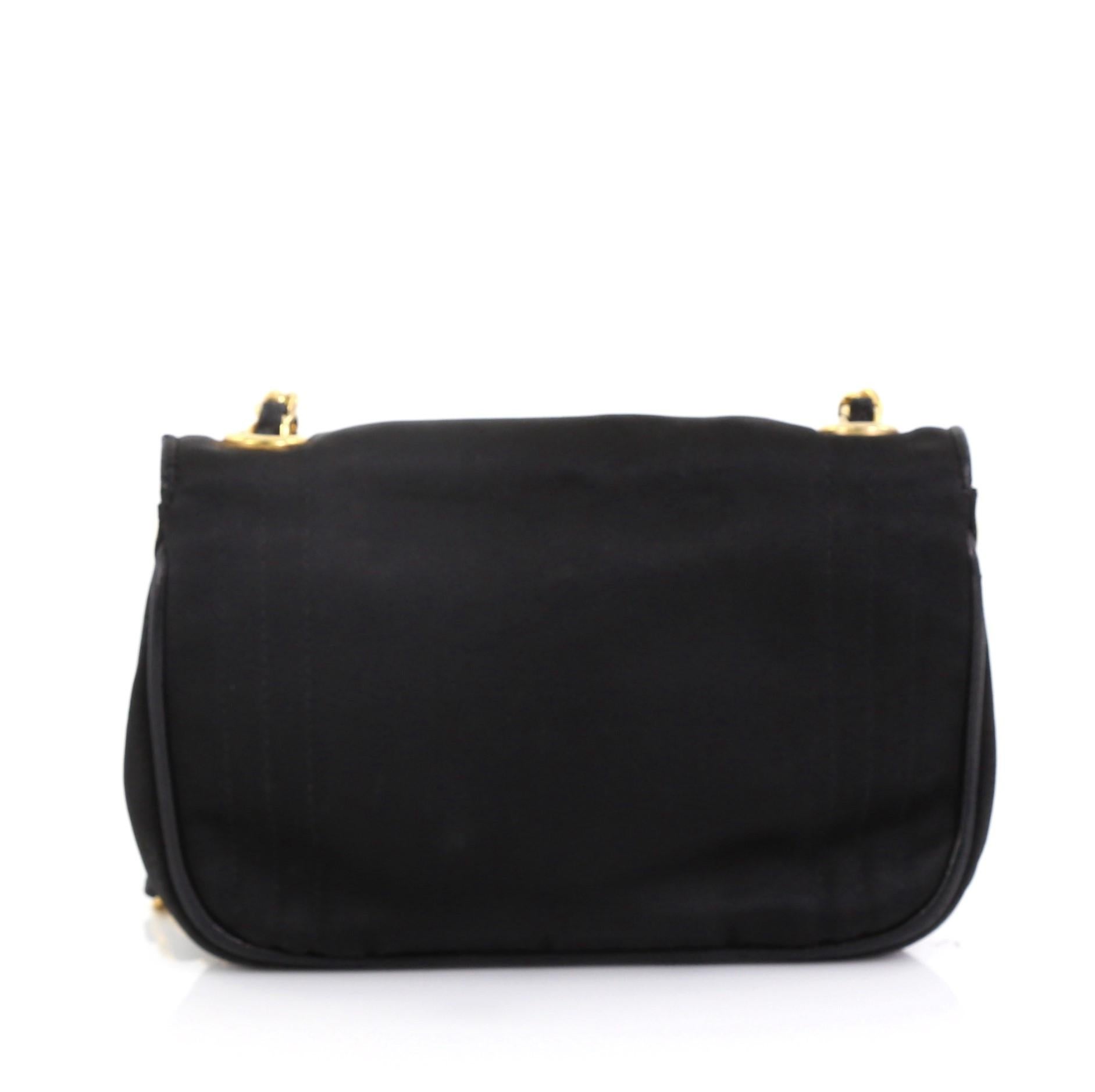 Chanel Vintage CC Stitch Flap Bag Satin Mini In Good Condition In NY, NY
