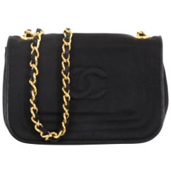 Chanel Vintage CC Stitch Flap Bag Satin Mini