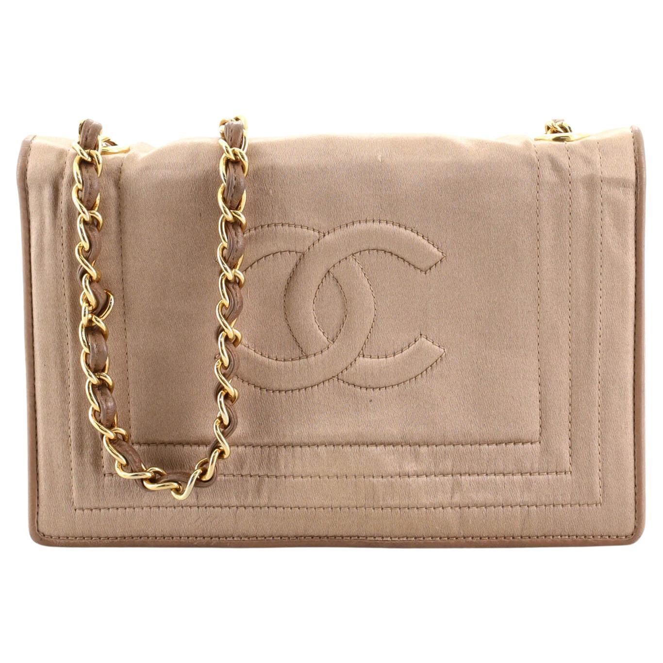 Chanel Vintage CC Stitch Flap Bag Satin Mini at 1stDibs