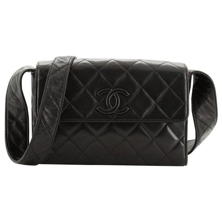 Chanel Vintage CC Strap Shoulder Bag Quilted Leather Small