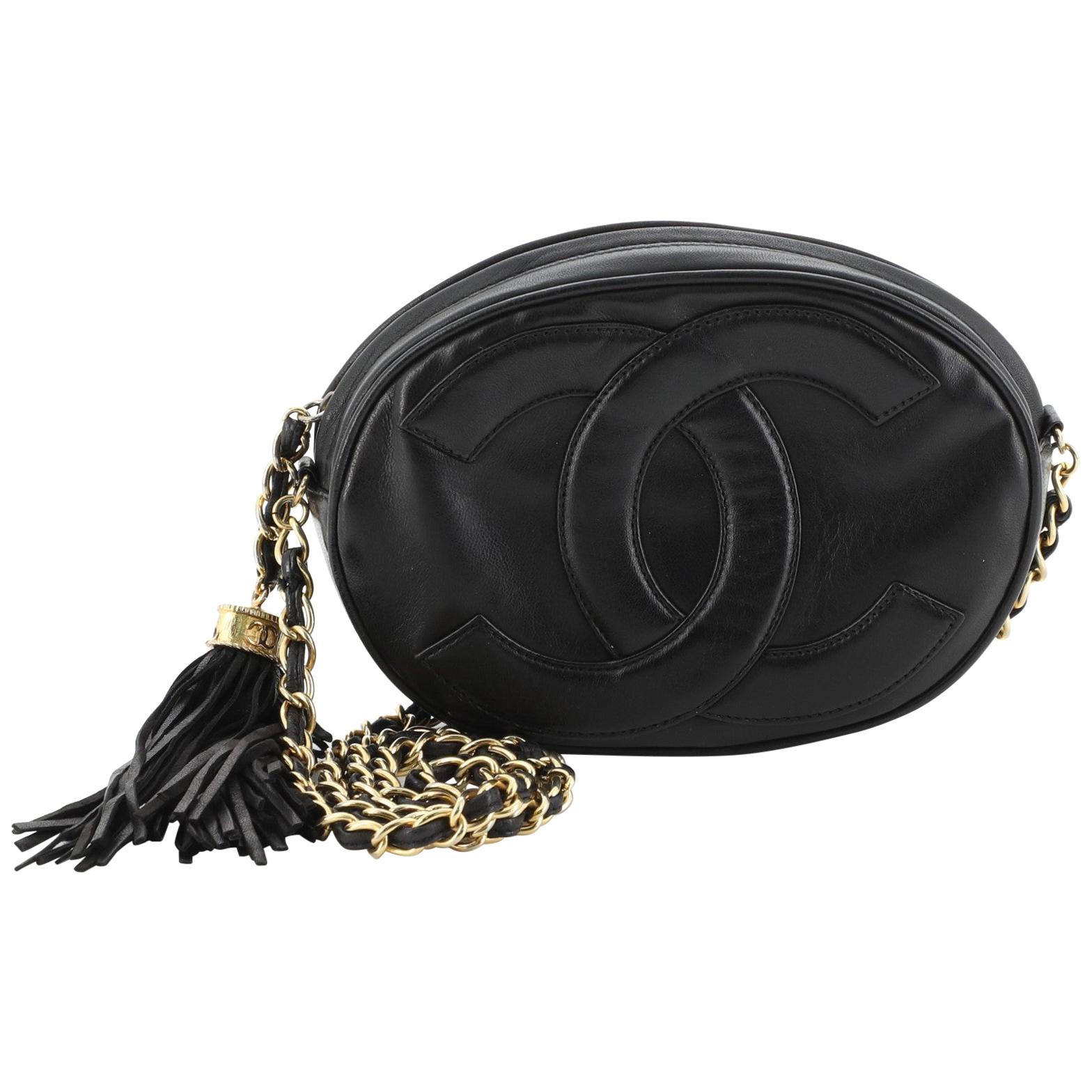 Chanel Vintage CC Tassel Camera Bag Lambskin Mini at 1stDibs