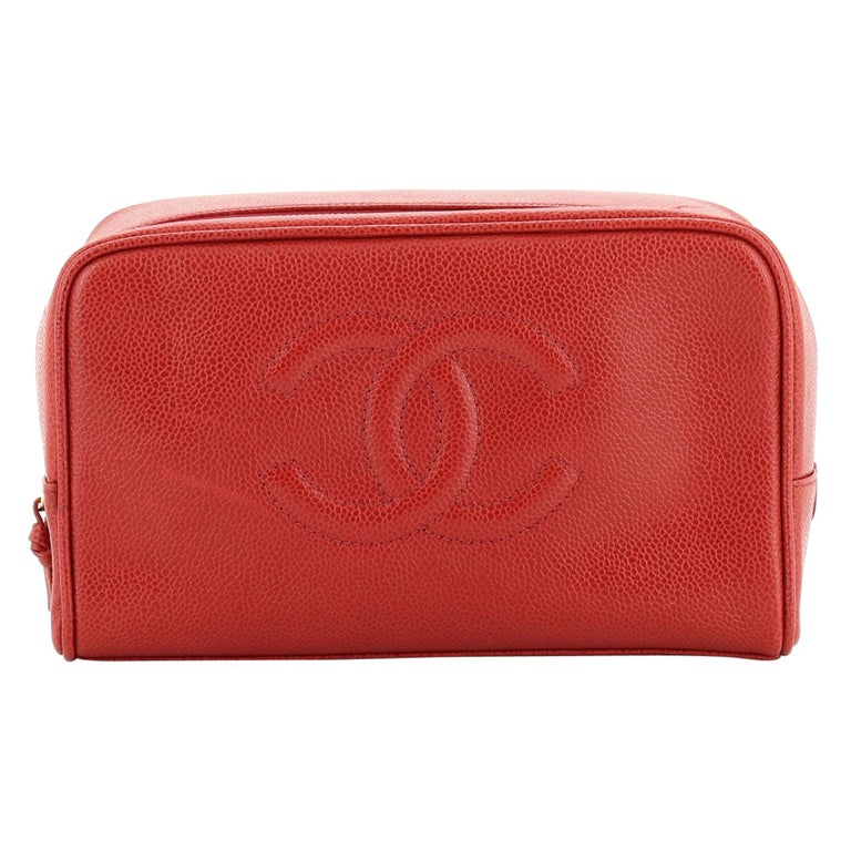 Chanel Vintage CC Toiletry Pouch Caviar at 1stDibs
