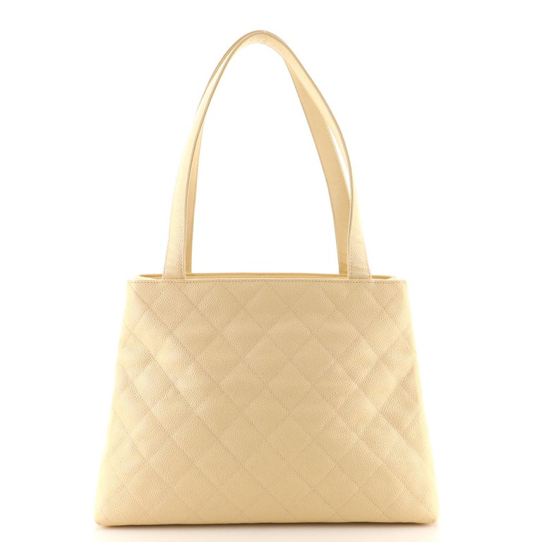 Chanel Vintage CC Tote Quilted Caviar Large