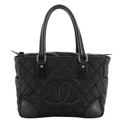 Chanel Vintage CC Tote Gestepptes Nylon Medium