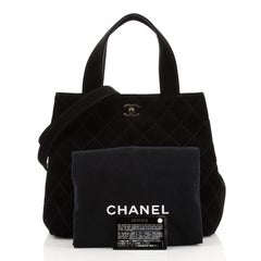 Chanel Vintage CC Tote Quilted Suede Small