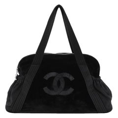 Chanel Vintage CC Tote Velvet Medium