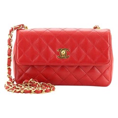 Chanel Vintage CC Turn Lock Chain Flap Bag Quilted Lambskin Mini