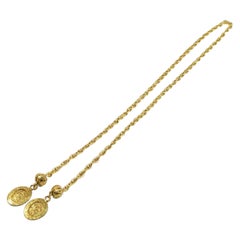CHANEL vintage chain coco mark GP Womens necklace gold