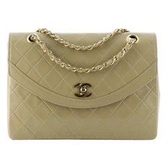 Chanel Vintage Chain Curved Flap Bag Quilted Leather Small