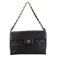 Chanel Vintage Chain Flap Bag Quilted Caviar Medium