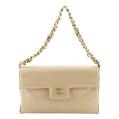 Chanel Vintage Chain Flap Bag Quilted Caviar Medium
