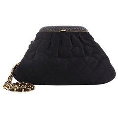 Chanel Vintage Chain Frame Bag Quilted Satin Medium