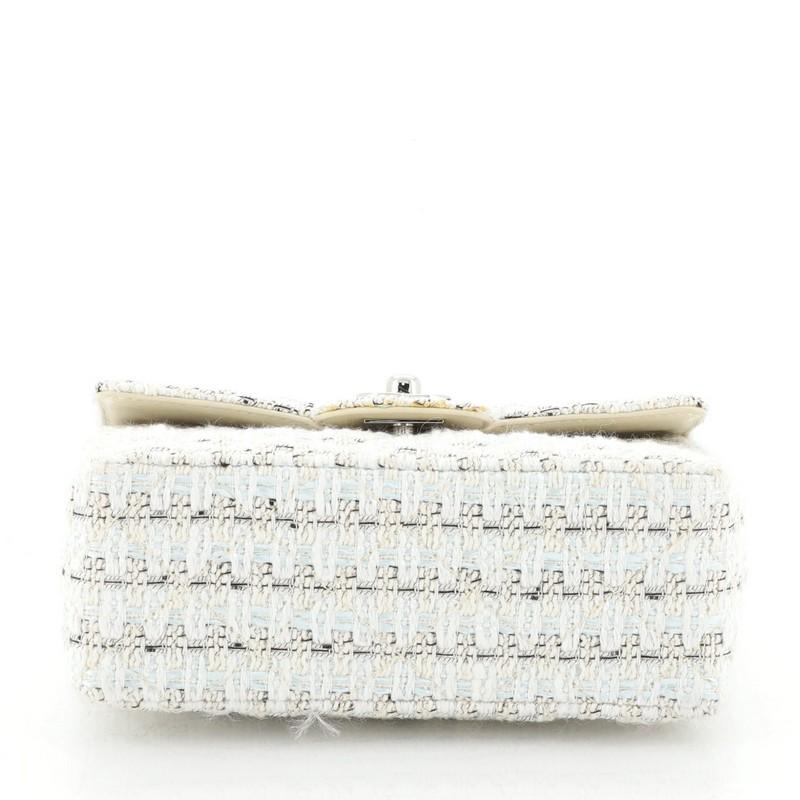 Women's or Men's Chanel Vintage Chain Handle Flap Bag Quilted Tweed Mini