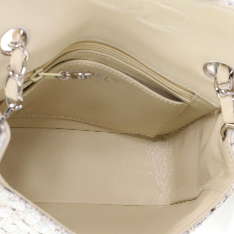 Chanel Vintage Chain Handle Flap Bag Quilted Tweed Mini 1