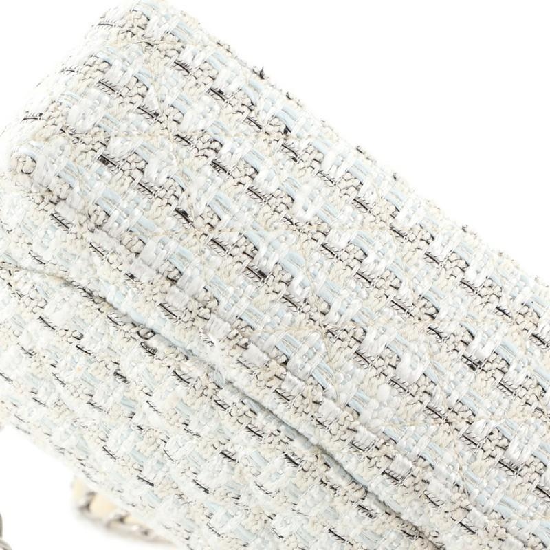 Chanel Vintage Chain Handle Flap Bag Quilted Tweed Mini 2