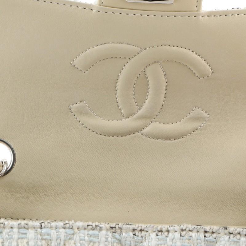 Chanel Vintage Chain Handle Flap Bag Quilted Tweed Mini 3