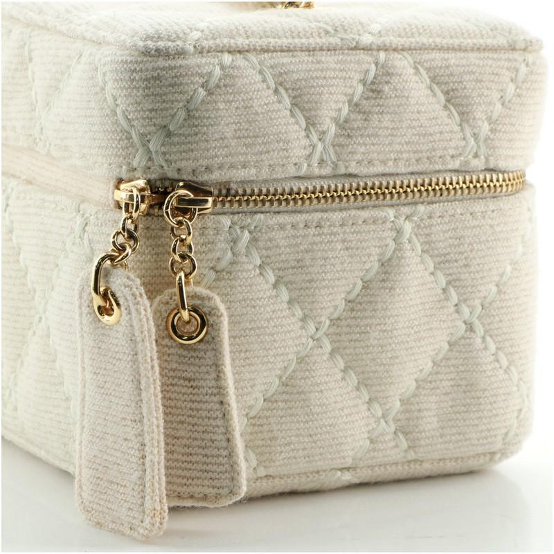 Chanel VIntage Chain Handle Vanity Bag Quilted Jersey 2