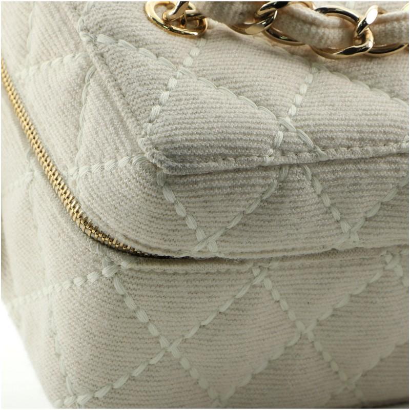Chanel VIntage Chain Handle Vanity Bag Quilted Jersey 3