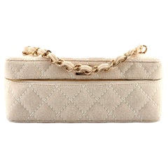 Chanel VIntage Chain Handle Vanity Bag Quilted Jersey