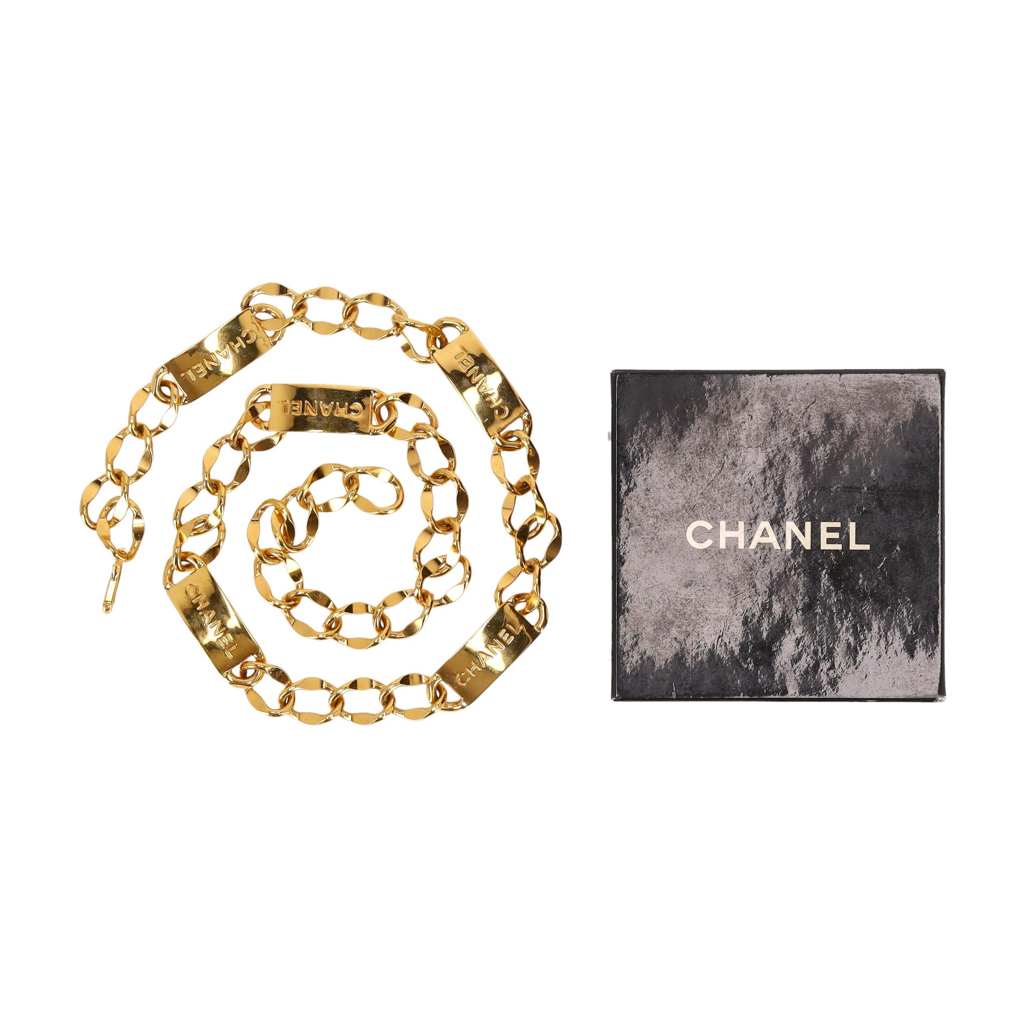 Chanel Vintage Gürtel aus Kettengliedern mit eingravierten 