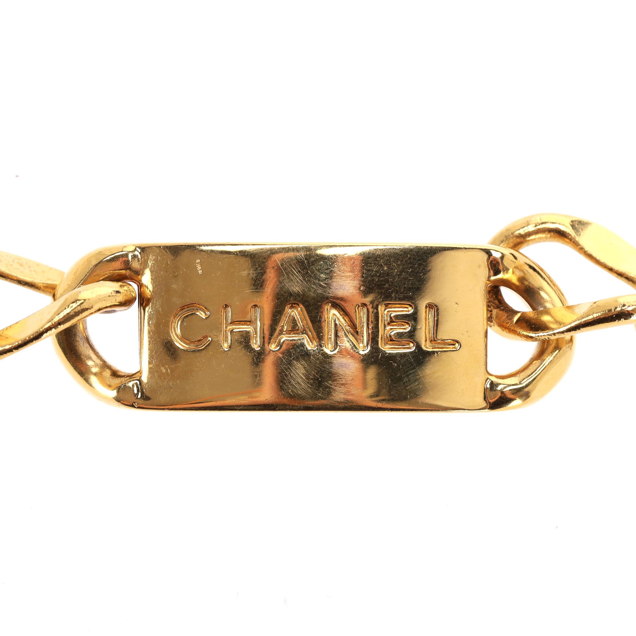 Chanel Vintage Gürtel aus Kettengliedern mit eingravierten 