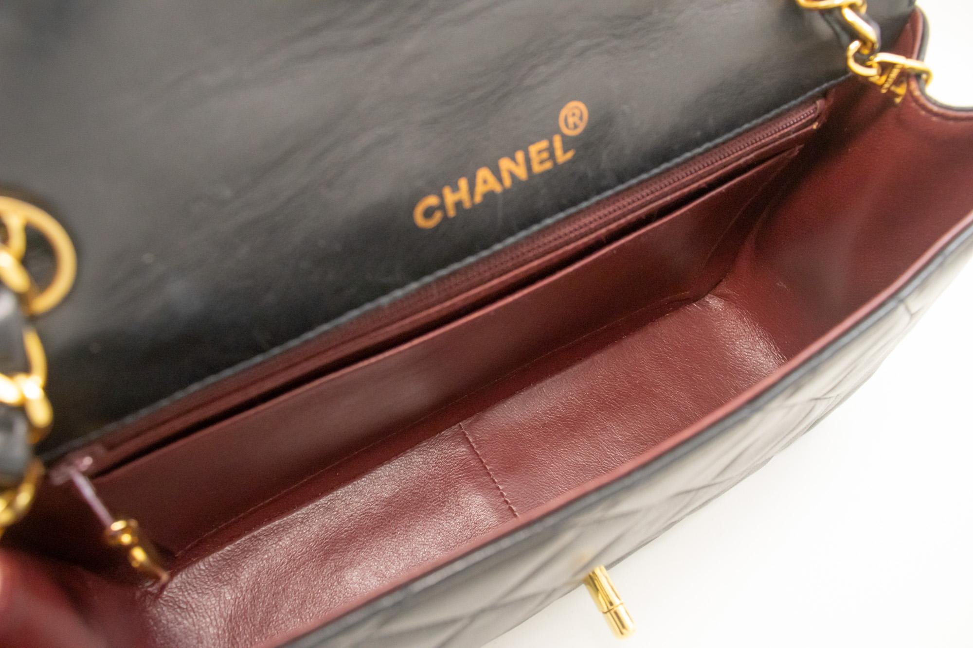 CHANEL Vintage Chain Shoulder Bag Single Flap Quilted Lambskin 5