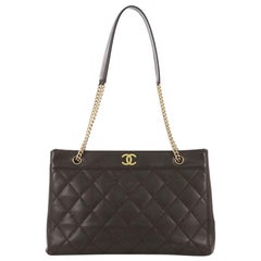 Chanel Vintage Chain Tote Quilted Caviar East West