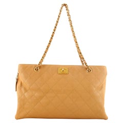 Chanel Vintage Chain Tote Quilted Caviar East West