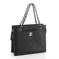 Chanel Vintage Chain Tote Quilted Caviar Mini