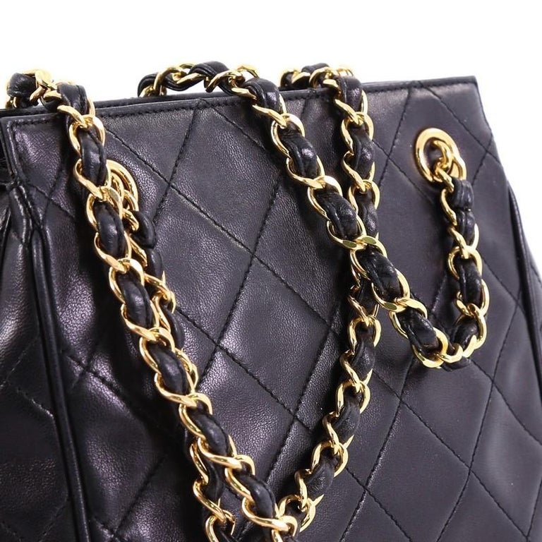 Chanel Vintage Chain Tote Quilted Lambskin Mini at 1stDibs  chanel vintage tote  chain, chanel vintage quilted tote bag, chanel quilted chain tote