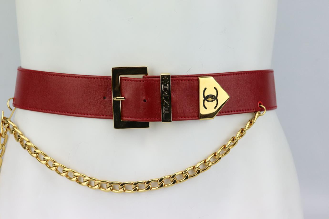 Chanel Vintage Cintura in pelle con catena 70 cm In condizioni ottime a London, GB