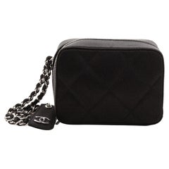 Chanel Vintage Chain Wristlet Clutch Quilted Satin Mini