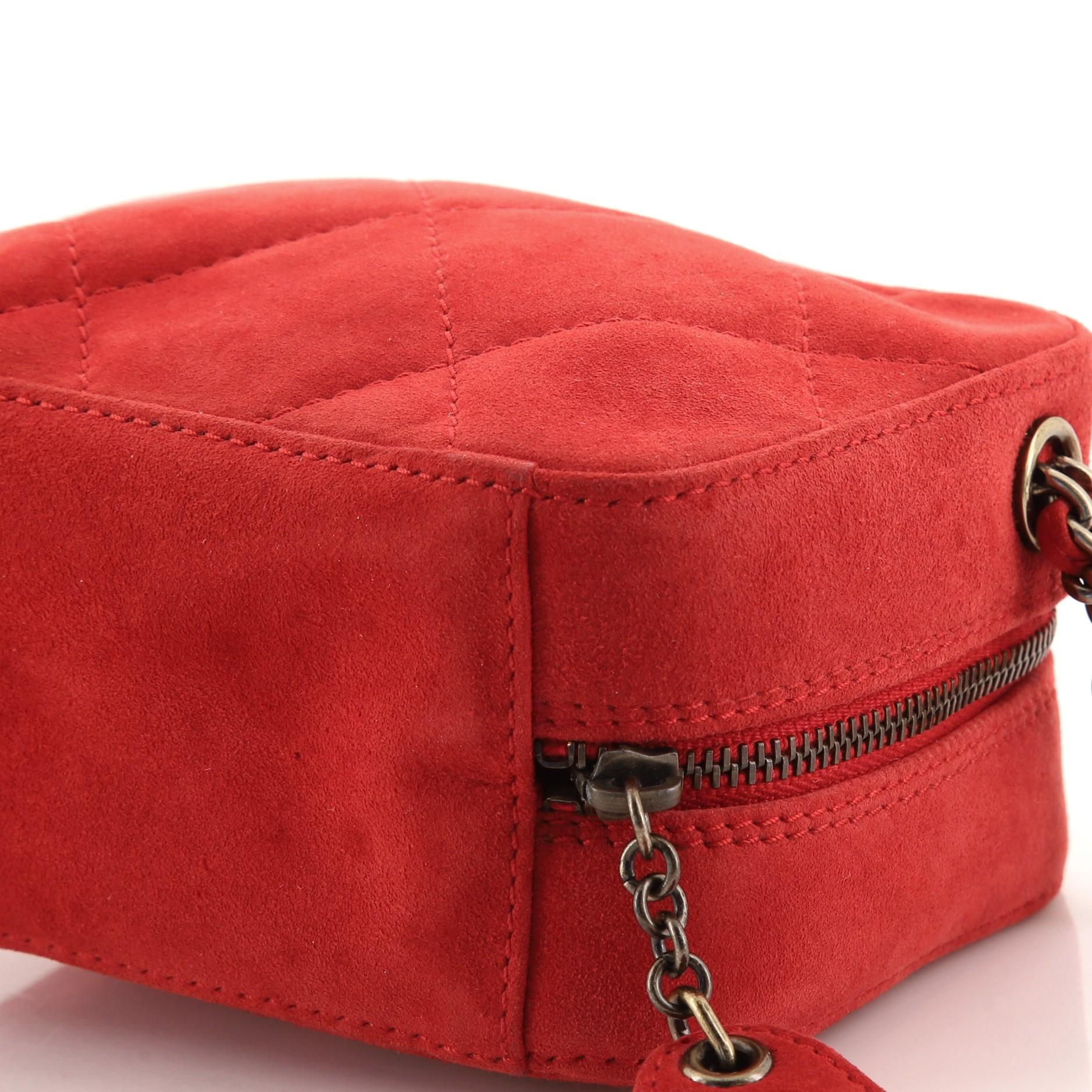 Women's or Men's Chanel Vintage Chain Wristlet Clutch Quilted Suede Mini