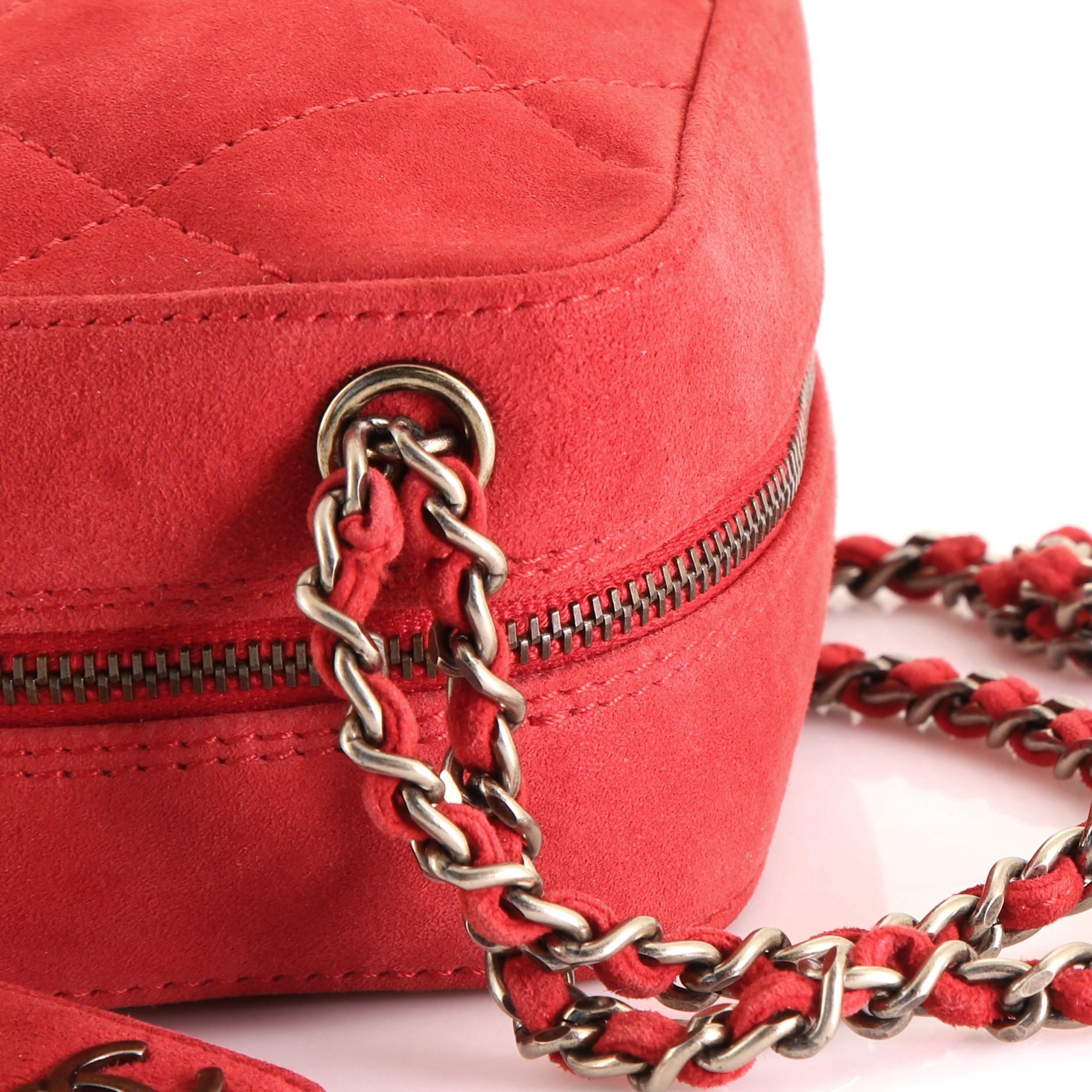 Chanel Vintage Chain Wristlet Clutch Quilted Suede Mini 1