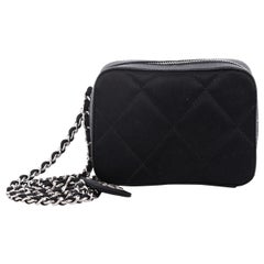 Chanel Vintage Charm Camera Bag Quilted Satin Small