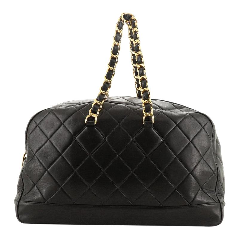 Chanel VIntage Charm Weekender Bag Quilted Lambskin Large