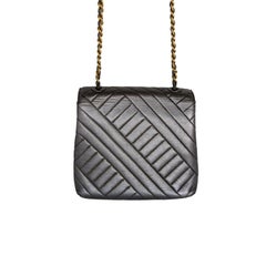 Chanel Vintage Chevron Quilted Square Flap Bag